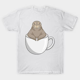 Seal with Coffee cup T-Shirt